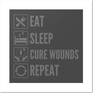 Eat, Sleep, Cure Wounds, Repeat - DnD Spell Print Posters and Art